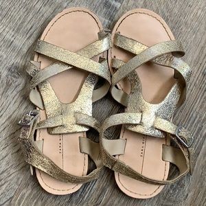 Zara Gold Sandals Sz 11 US